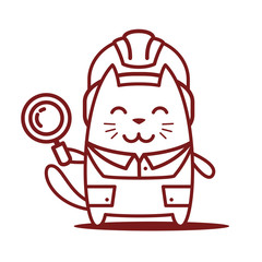 Character builder in helmet and coveralls