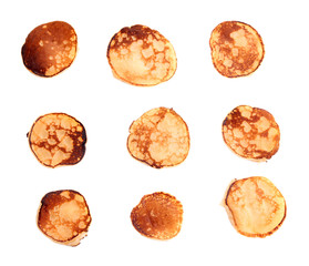 Fried pancakes isolated on white