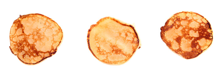Fried pancakes isolated on white