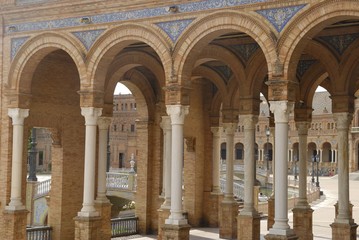 Obraz premium Columns at Spain Square, Seville, Spain