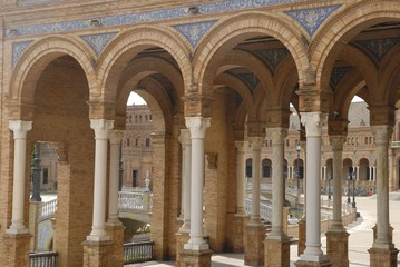 Columns at Spain Square, Seville, Spain