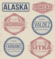 Alaska cities stamps