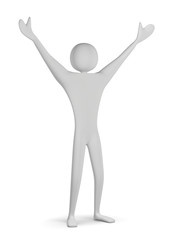Triumphant 3d man