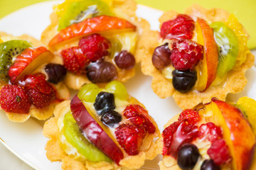 Tasty sweets in the plate