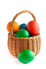 Beautiful decorative easter eggs isolated on white background