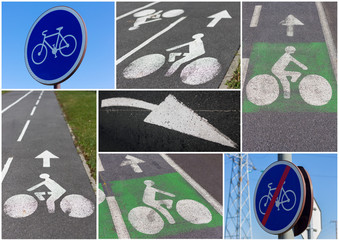 Montage en rapport avec les pistes cyclables