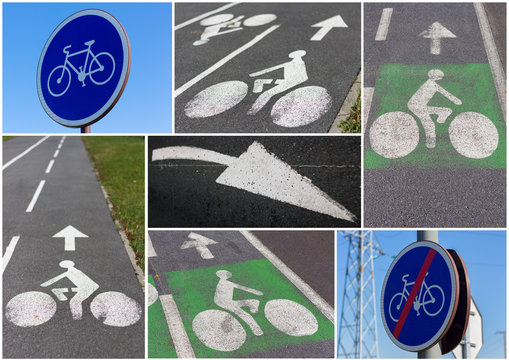 Montage en rapport avec les pistes cyclables