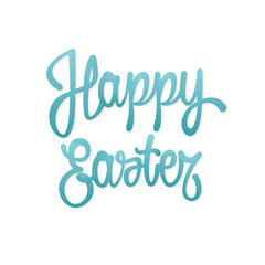 Happy easter hand drawn lettering. Vector