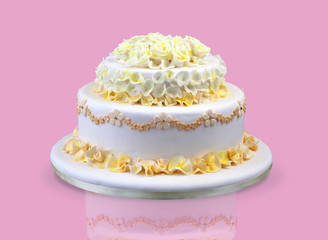 Wedding cake with flowers