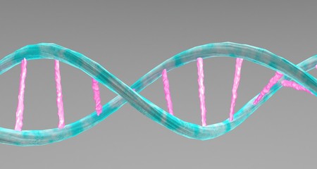 DNA double helix on a gray background