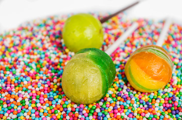 Fototapeta na wymiar Cake pops sweet candy lollipop