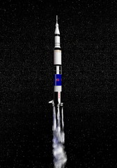 Saturn V spaceship - 3D render