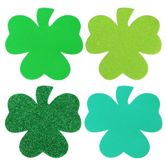 Shamrock Clover Collection isolated on white. St. Patrick's Day.