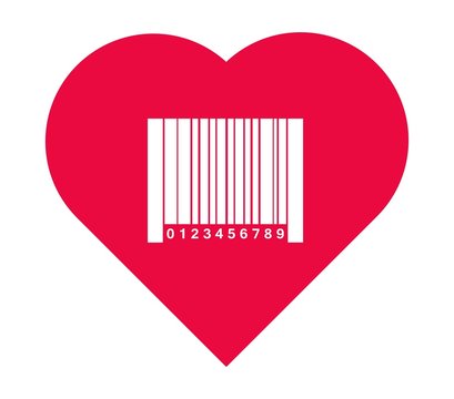 Code-barres dans un c&oelig;ur
