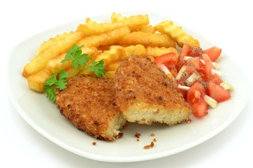 fries with fish cutlet