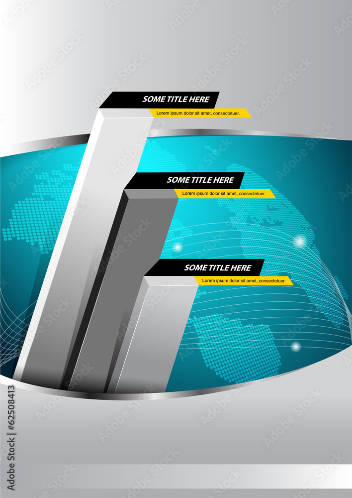 Aufkleber Economic vector background with graph and continents
