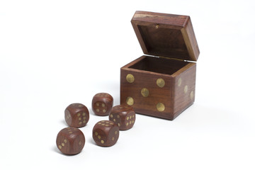 Wooden dice for gambling