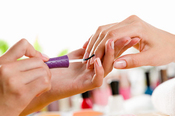 Woman at beauty salon