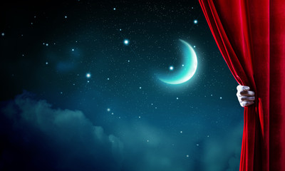 Opened curtain