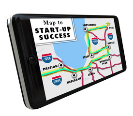 Road Map Start-Up Success Directions Navigation System GPS