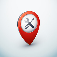icône épingle punaise marqueur carte réparation bricolage