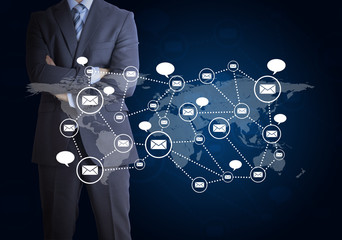 Businessman and network of contacts