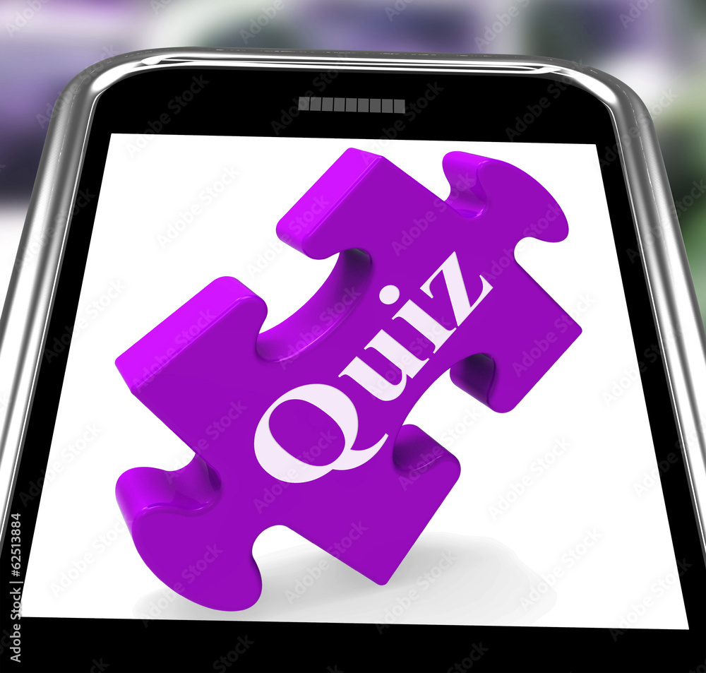 Poster quiz smartphone means internet question and answer game