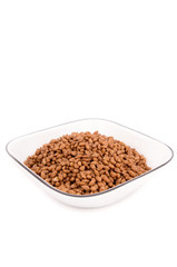 Delicious and healthy cereal in bowl isolated on white