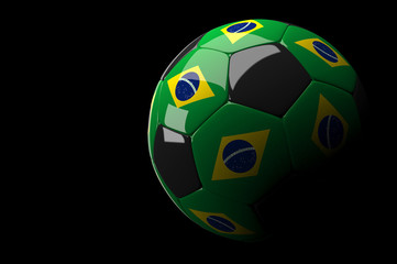 Brazil soccer ball on dark background