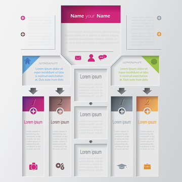 Vector multilevel infographic design template