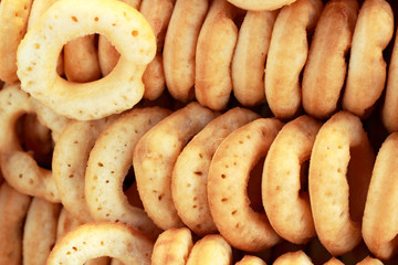 making donut placed in a row.