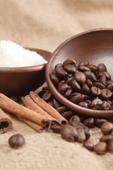 Fototapeta premium Robusta Coffee Beans at Goni Sack