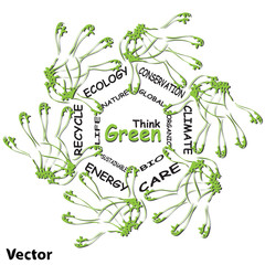 Vector conceptual health word cloud