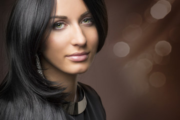 glamorous portrait of young beautiful girl