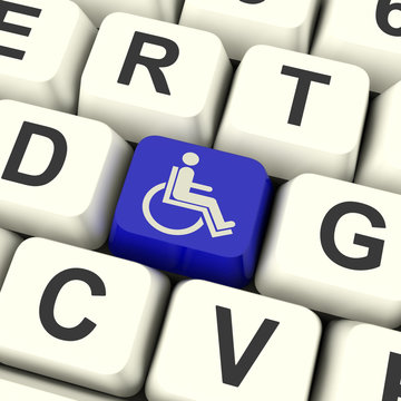Disabled Key Shows Wheelchair Access Or Handicapped