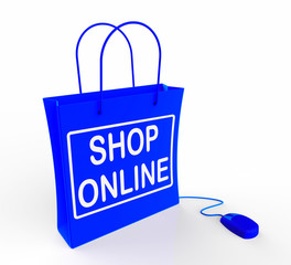 Shop Online Bag Shows Internet Shopping and Buying