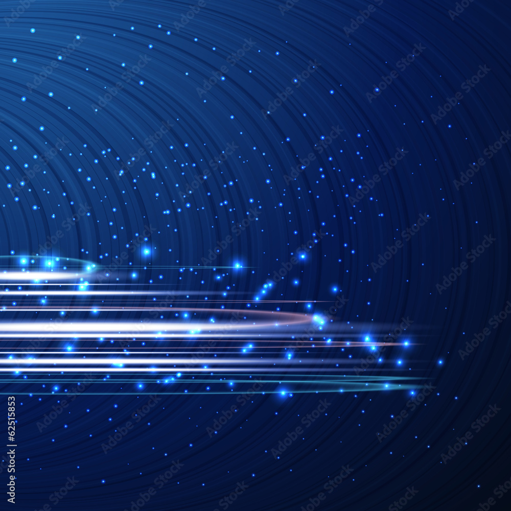 Poster abstract techno design elements on a blue background.