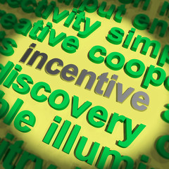 Fototapeta premium Incentive Word Shows Motivation Enticement Or Reward