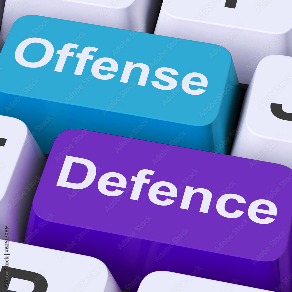 Poster offense defence keys shows attack or defend
