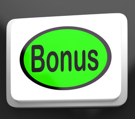 Bonus Button Shows Extra Gift Or Gratuity Online