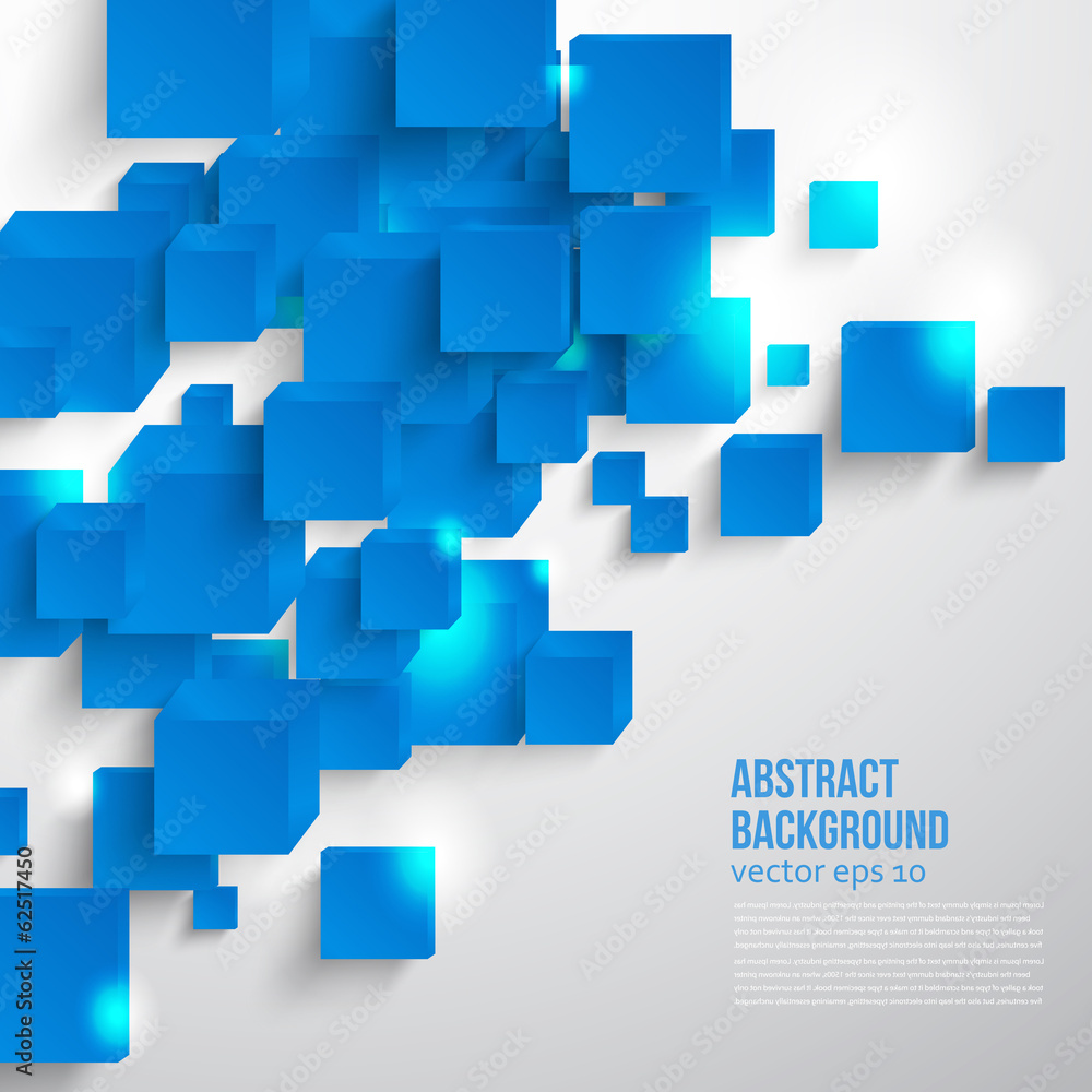 Sticker vector square. abstract background card and blue. 3d
