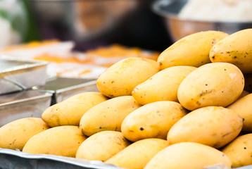 Selling yellow mango in market, Thailand