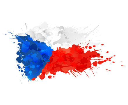 Czech republic flag made of colorful splashes