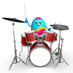 Fototapeta na wymiar Happy Easter Egg with drums
