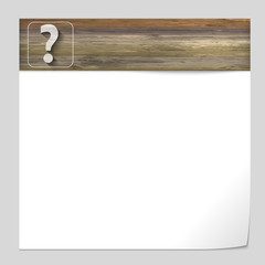 vector banner with wood texture and question mark