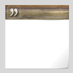 vector banner with wood texture and quotation mark