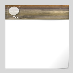 vector banner with wood texture and speech bubble