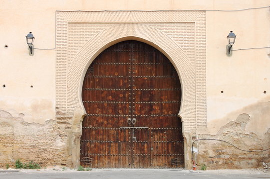 Arabic door in Meknes, Morocco