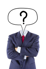 invisible businessman ask question