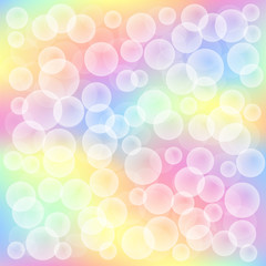 colorful spring background with bubbles in different sizes